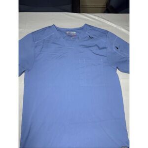 Grey’s Anatomy by Barco Men Short Sleeve Ceil Blue Murphy Spandex Scrub Top- Med